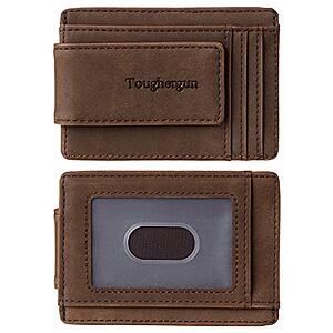 Toughergun Men's Slim RFID-Blocking Front Pocket Wallet w/ Magnetic Money Clip & ID Window (Various Colors) from $4.99 + Free Shipping w/ Prime or on $35+