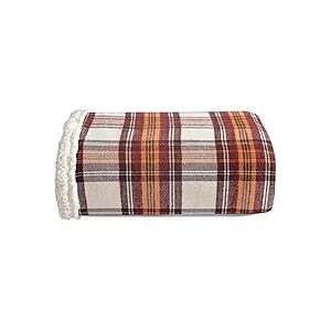 Woot! App: $7.99 | Eddie Bauer 50"x60" Reversible Fleece Sherpa Throw Blanket (Cabin Plaid Red) at Woot!