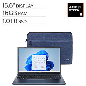 Acer Aspire Go 15.6" Touchscreen Laptop – AMD Ryzen 5 40 Processor – FHD (1920 x 1080) – 16GB RAM - 1TB SSD - Windows 11 Home - Steam Blue $499.99