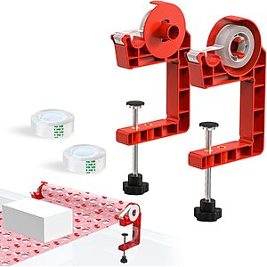 MONMEE Wrapping Paper Holder w/ One-Hand Tape Cutters & 2 Tape Rolls (Various Colors) $14.99 & More + Free Shipping w/ Prime or on $35+