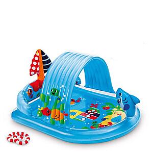 Intex 61.5" x 51" x 33" Shark Inflatable Kiddie Pool w/ Built-In Sprayer & Ring Toss $10.99 + Free Shipping w/ Prime or on $35+