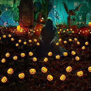 Cujemy 2 Pack Pumpkin Swaying Solar Lights $6.39