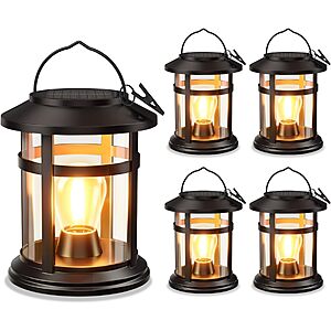 4-Pack BONLION Solar Hanging Lanterns Outdoor LED Lights (Warm Light) $23.99 + Free Shipping w/ Prime or on $35+