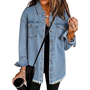 Dokotoo Button Down Jean Jacket for Women $32.99