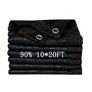 10'x20' yqlbgprj 90% Sunblock Shade Cloth for outdoor w/ Grommets $13.99 + Free Shipping w/ Prime or on $35+