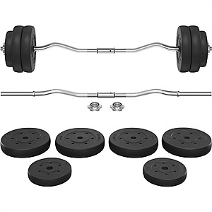 Yaheetech Barbell Weight Sets w/ Detachable Curl Bar: 44.1 lb $50, 55 lb $60, 66 lb $70 + Free Shipping
