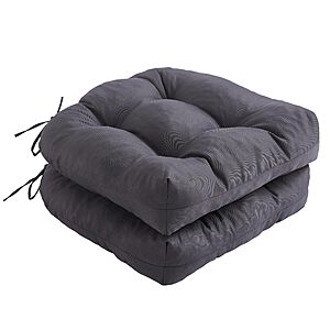 [Prime] 2-Pack 19"x19"x5" IPYNBAP Tufted Patio Chair Cushions w/ Ties (Dark Grey) $16.79 & More + Free Shipping