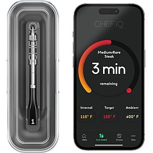 CHEF iQ Sense Smart Wireless Bluetooth Meat Thermometer w/ Ultra-Thin Probe $26.30 + Free Shipping w/ Prime or on $35+