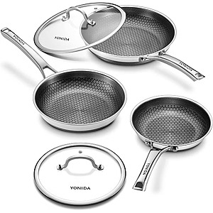 Yonida Non-Stick Frying Pans Set, 8+10+12 inch, $53.99 at Amazon