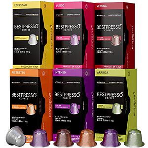 Bestpresso Coffee Pods For Nespresso Original Machines, Variety Pack 120 $21.44