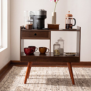 Ember Interiors Oxford 31.5" Modern Bar Cabinet w/ Wine Storage, Drawer & Open Shelves $51.11 + Free Shipping