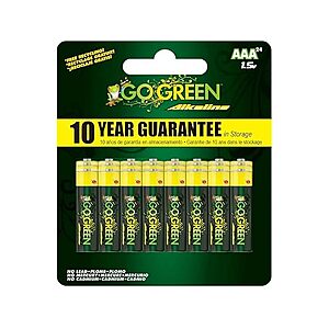 24-Pack GoGreen Power Eco-Friendly Alkaline AAA Batteries $6.99 + Free Shipping w/ Prime or $6 Fee per Order