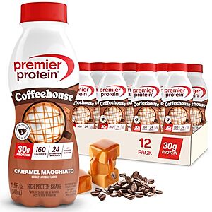 [SnS, AC] $19.81 | 12-Pack 11.5-Oz Premier Protein COFFEEHOUSE 30g Protein Shake (Caramel Macchiato) at Amazon