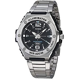 [AC] $38.96* | 50.5mm Casio Men’s MWA100H Series Stainless Steel Analog Watch (Silver) at Amazon