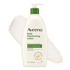 18-Oz Aveeno Daily Moisturizing Body Lotion (Fragrance-Free) $6.49 w/ S&S + Free Shipping w/ Prime or on $35+
