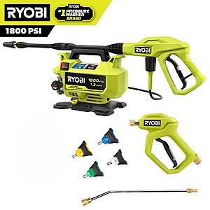 1800 PSI 1.2 GPM Cold Water Corded Electric Pressure Washer with Automotive Accessory Kit $109