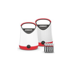 Eveready LED Camping Lantern X-250 (2-Pack), Batteries Included, Red and Black $12.99