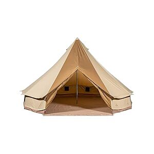 Teton Sierra 16 Canvas Bell Tent; Waterproof 12 Person Family Camping Tent, Brown $199.99