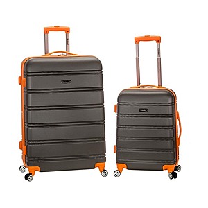 Rockland Melbourne Hardside Expandable Spinner Wheel Luggage, Charcoal, 2 Piece (20"/28") $49.99