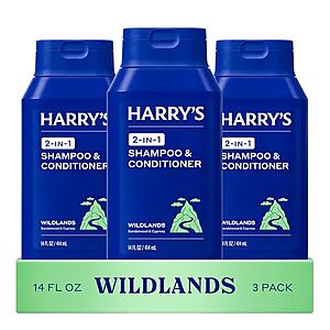 [SnS, AC] $19.99 | 2 × 3-Pack 14-Oz Harry's Men's 2 in 1 Shampoo and Conditioner (Wildlands) ($9.99 each) at Amazon