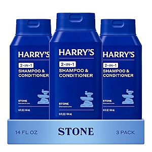 [SnS, AC] $20.21 | 2 × 3-Pack 14-Oz Harry's Men's 2 in 1 Shampoo and Conditioner (Stone Scent) ($10.11 each) at Amazon