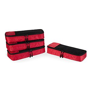 4-Piece Amazon Basics Packing Travel Organizer Slim Cubes Set (Red) $6.15