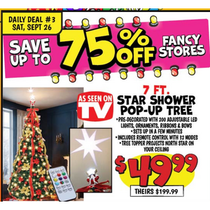 7ft Star Shower Pop-up tree $49.99 at Ollie's (Daily Deal, In Store Only)