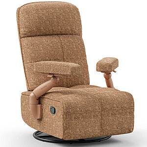 Lullacloud Manual Nursery Glider Chair w/ Multi Position Armrests And Adjustable Headrest (Brown) $83 + Free Shipping