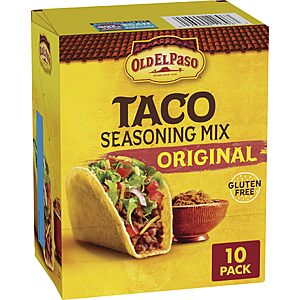 $4.73 S&S Clip Q Amazon Old El Paso Original Taco Seasoning Mix, Gluten Free, 10 Pack, 10 oz