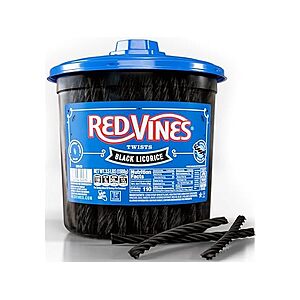 Red Vines Black Licorice Candy Black Licorice Soft Chewy Candy Twists 3.5 Lb Jar, $9.99, FS Prime, Woot!