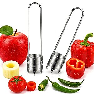 Amazon – 2-Pc Stainless Steel Pepper & Apple Corer Set - $5.39 w/ Code
