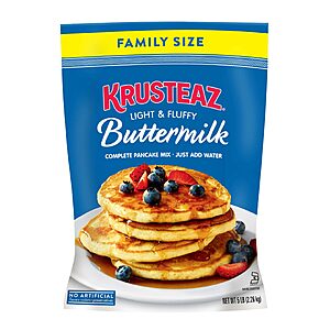 Krusteaz Complete Buttermilk Pancake and Waffle Mix, Light & Fluffy, 5 lb Bags (Pack of 6)~$29.97 @ Amazon