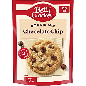 Betty Crocker Chocolate Chip Cookie Mix, Makes 12 Cookies, 7.5 oz, 9 Pack~$9.12 With S&S @ Amazon