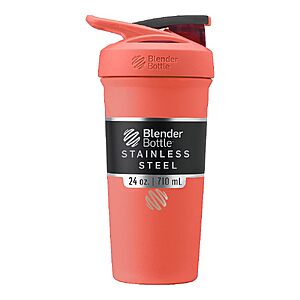 BlenderBottle Sport Flip Stainless Steel Shaker Bottle 24 oz Coral $19.97