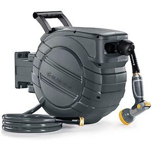 100ft GLAHODEN 1/2" Retractable Garden Hose Reel with Automatic Rewind $55 + Free S/H