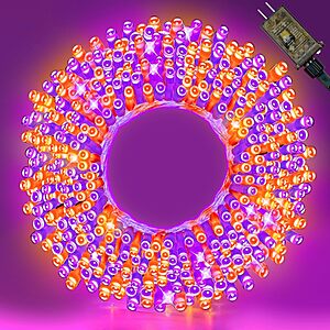 100' WASTROYAL Halloween Plug-in String Lights (Purple Orange or Warm White) from $9.49 + Free Shipping w/ Prime or on $35+