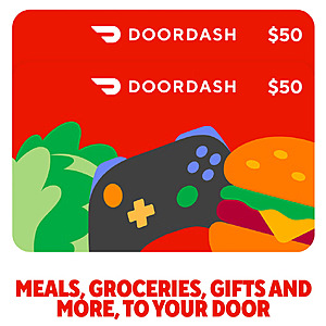 Costco Members: 2-Pack $50 DoorDash eGift Cards (Email Delivery) for $79.99
