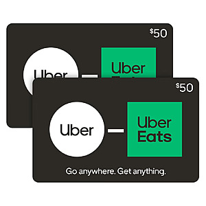 Costco Members: 2-Pack $50 Uber eGift Cards (Email Delivery) for $79.99