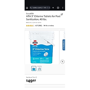YMMV 40lbs 3" Chlorine Tablets @ Costco