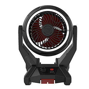 Hyper Tough Hyper Stack Dual-Power Jobsite Fan with Ring Light, Cordless or AC Powered, Adjustable Head, Black (Tool Only) $8