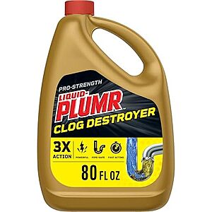 [SnS] $7.30* | 80-oz Liquid-Plumr Pro-Strength Full Clog Destroyer at Amazon