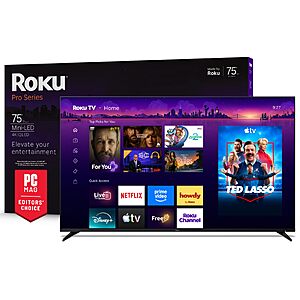 Roku 75-Inch Pro Series Smart TV - 4K QLED Mini-LED TV - RokuTV $899.99