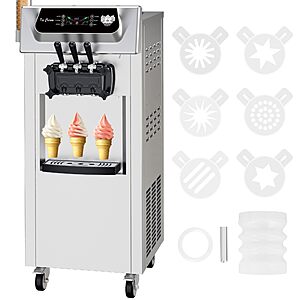 2+1 Flavor Soft Serve Ice Cream Maker Machine Commercial, 5.8-8 Gal/Hr Vertical Soft Serve Machine with LCD Display, 2200W $762.04