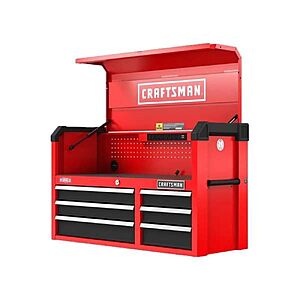 Craftsman s2000 41in 6-drawer chest w/light & divide (cmst34162rb) $632
