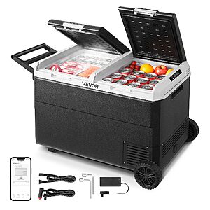 VEVOR 12 Volt Car Refrigerator, 100.4QT/95L Portable Car Fridge Dual Zone $378.68