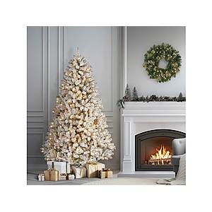 App Only: 7.5' National Tree Company Pre-Lit Flocked Acacia Artificial Christmas Tree $44.99 + Free Shipping w/ Prime or $6 Fee per Order
