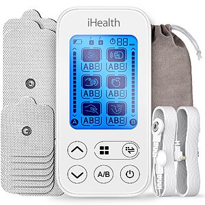 iHealth Dual-Channel TENS Unit Stimulator with 24 Modes & 90-Hour Battery $17.99