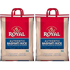 $27.79* | 2-Pk 15-Lb Authentic Royal Basmati White Rice at Amazon