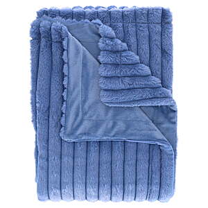 Mainstays Channel Faux Fur Blanket, Blue Jewel, Full/Queen, 86 in x 90 in $14
