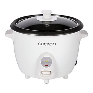 $27.99* | CUCKOO One Touch Rice Cooker 12-Cup Cooked, White (CR-0601C) at Amazon